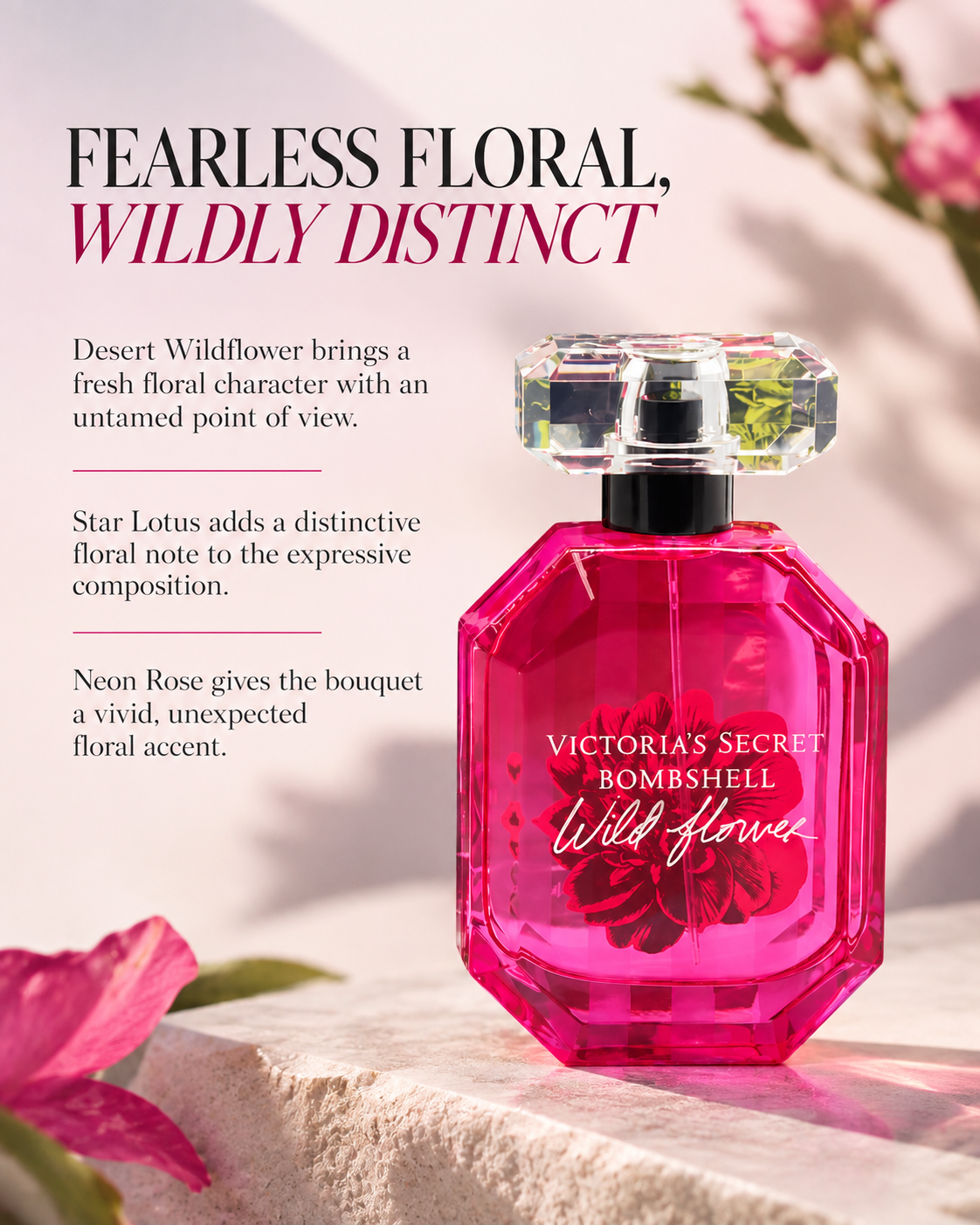 Victoria’s Secret Bombshell Wild Flower Eau de Parfum Spray, 3.4 fl oz (100 mL)